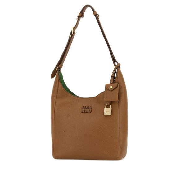 Miu Miu Women Camel Leather Shoulder Bag - Picture 2 of 2